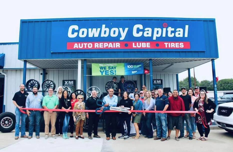 Cowboy Capital team with Stephenville community members